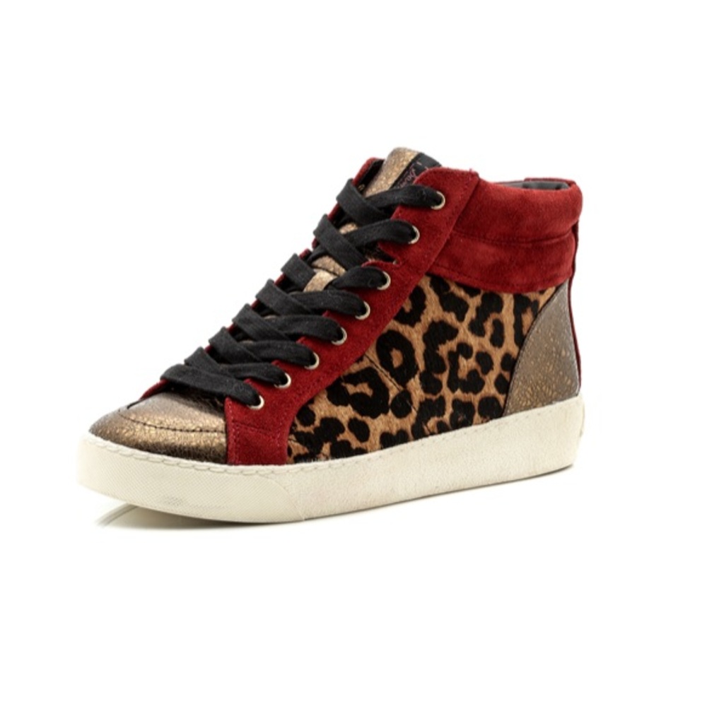 NWT Sam Edelman Britt Leopard High Top Sneaker 6.5M